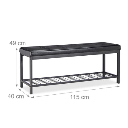 Shoe bench XXL with cushion