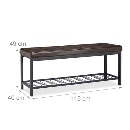 Shoe bench XXL with cushion