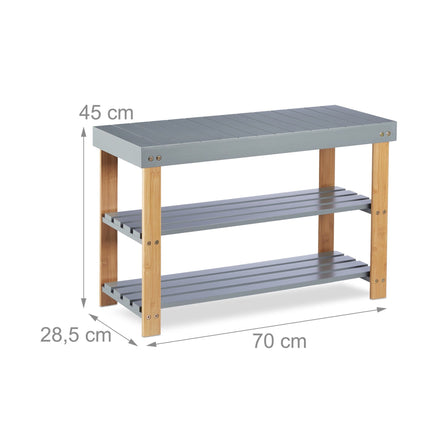 Shoe bench in bamboo gray
