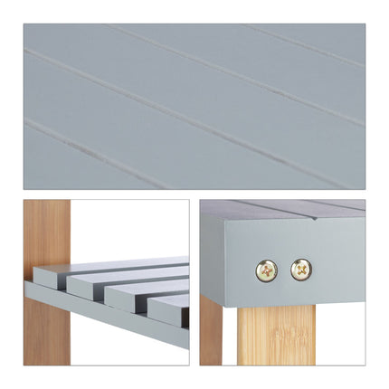 Shoe bench in bamboo gray