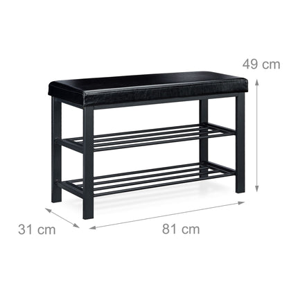 Shoe bench with padded seat