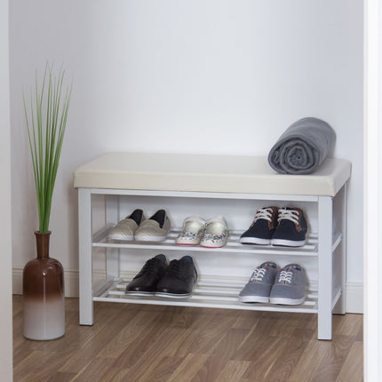 Shoe bench with padded seat