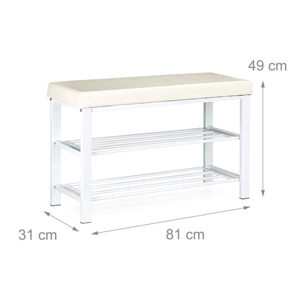 Shoe bench with padded seat