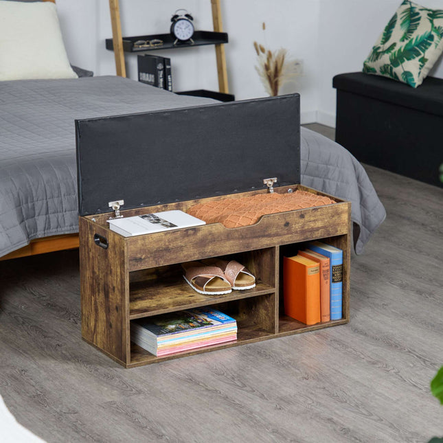 Shoe bench with seat and storage