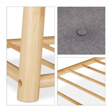 Shoe bench with seat and storage space