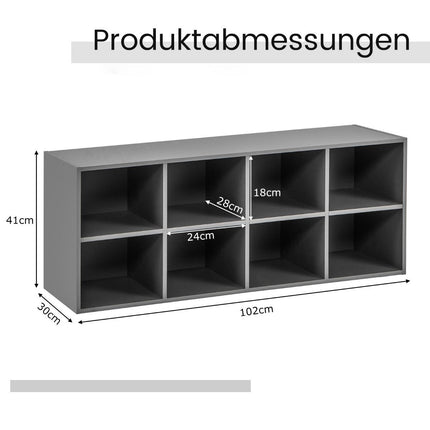 Shoe bench with seat shoe rack made of wood 230 kg load capacity 102 x 30 x 41 cm grey