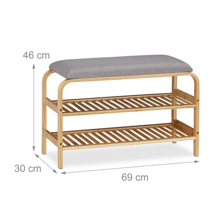 Shoe bench with space for 3-6 pairs of shoes