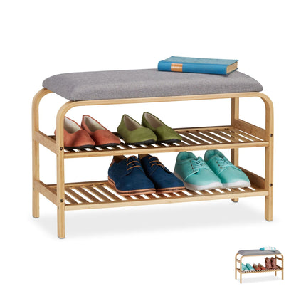 Shoe bench with space for 3-6 pairs of shoes