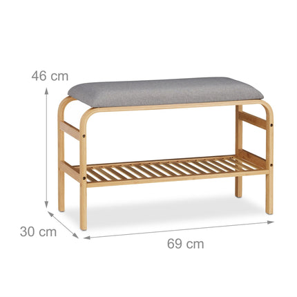 Shoe bench with space for 3-6 pairs of shoes