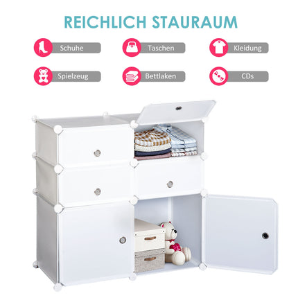 Shoe cabinet with storage drawers, plastic & steel, white 75x37x73cm