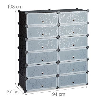 Shoe cabinet with 12 compartments