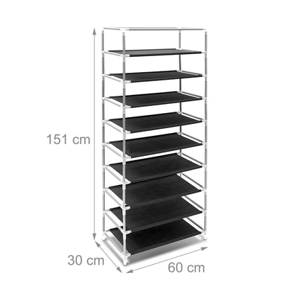 Shoe cabinet with fabric upholstery 9 shelves