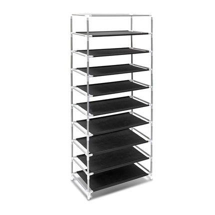 Shoe cabinet with fabric upholstery 9 shelves