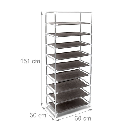 Shoe cabinet with fabric upholstery 9 shelves