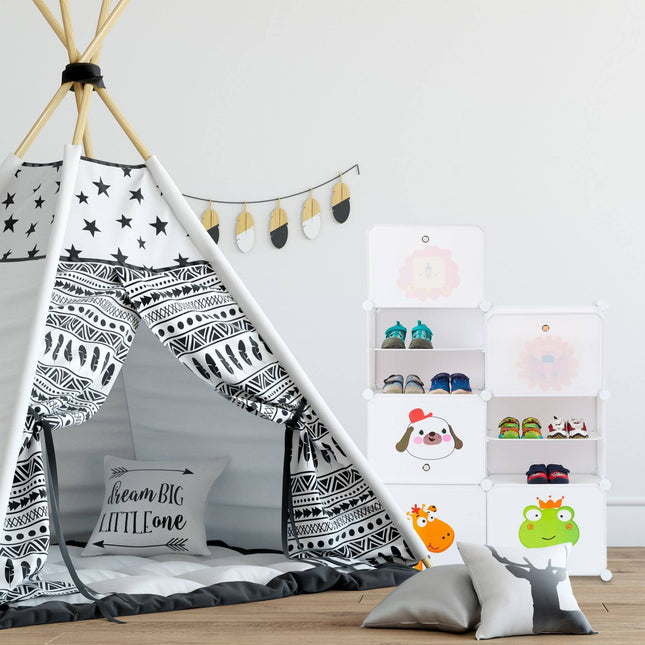 Shoe rack for children to plug in