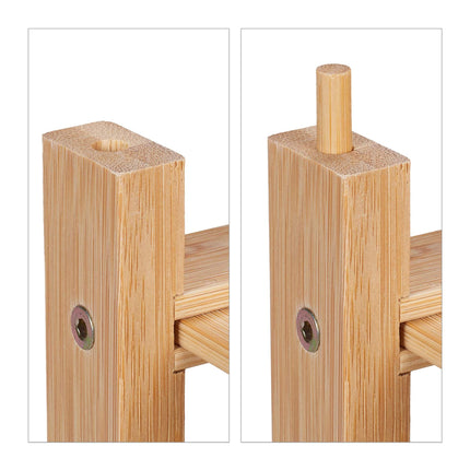 Shoe rack in bamboo 2 levels stackable