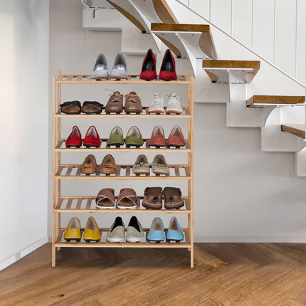Shoe rack in bamboo 3 levels stackable