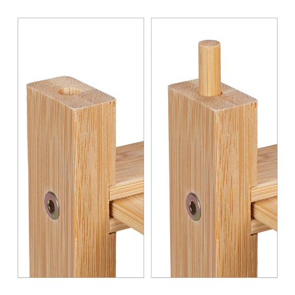 Shoe rack in bamboo 3 levels stackable