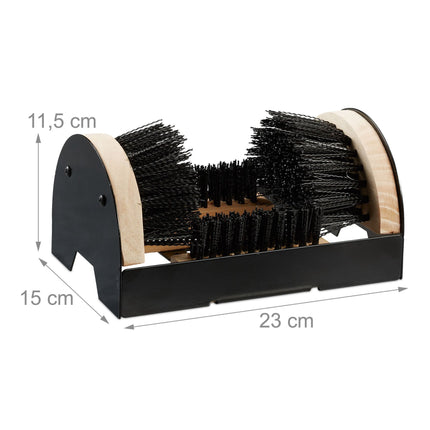Shoe scraper with all-round brushes