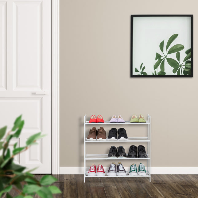 Shoe shelf in metal with 4 shelves