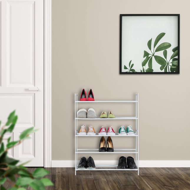 Shoe shelf in metal with 5 shelves
