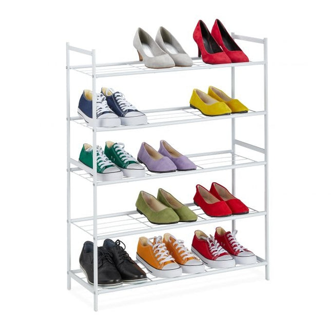 Shoe shelf in metal with 5 shelves