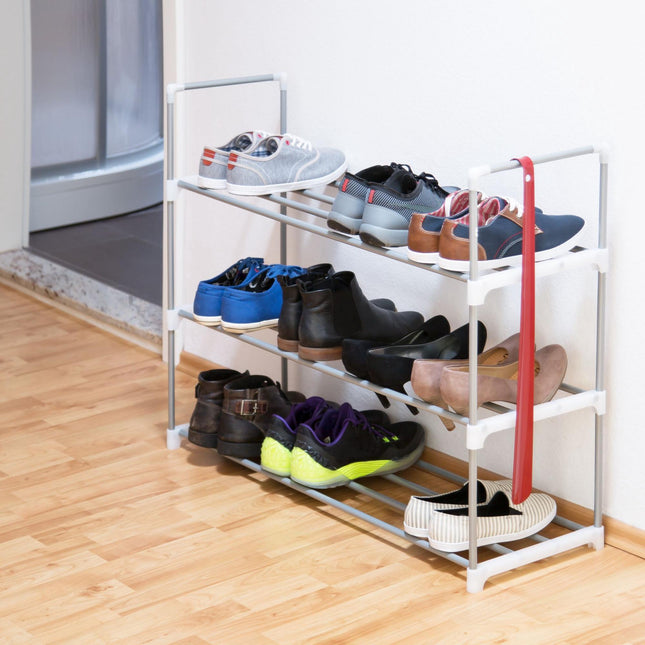 Shoe shelf metal silver