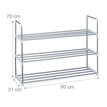 Shoe shelf metal silver