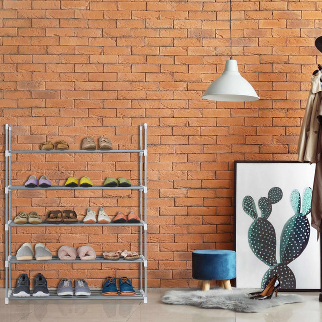Shoe shelf metal silver