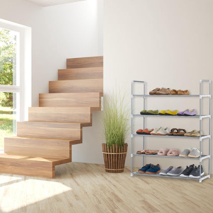 Shoe shelf metal silver
