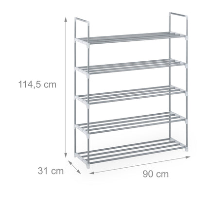Shoe shelf metal silver