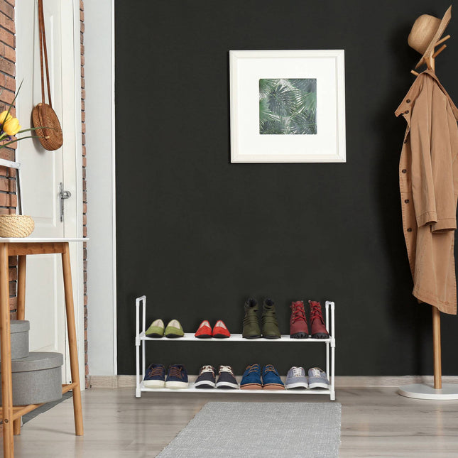 Shoe shelf white, in metal