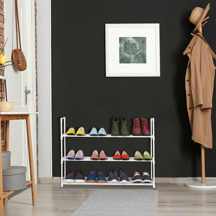 Shoe shelf white, in metal