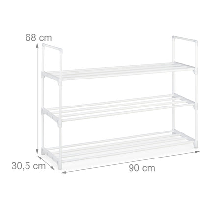 Shoe shelf white, in metal