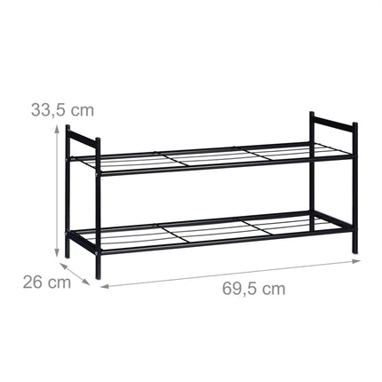 Shoe shelf with 2 levels