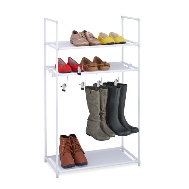 Schoenenrek met 3 planken en laarzenhanger