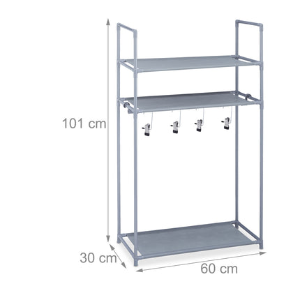 Shoe shelf with 3 shelves & boot hanger