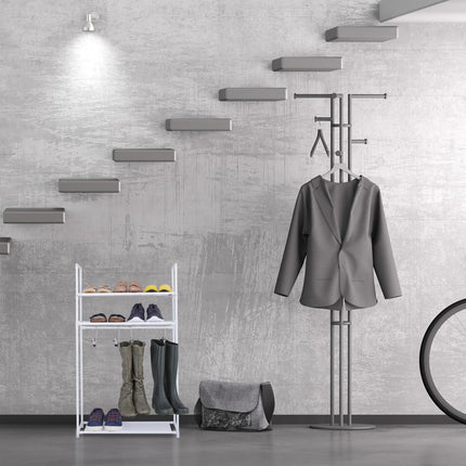 Shoe shelf with 3 shelves & boot hanger