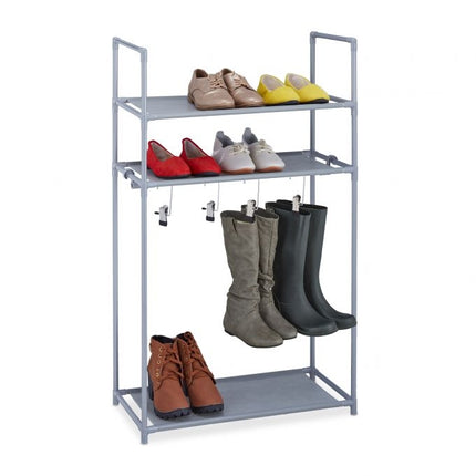 Shoe shelf with 3 shelves & boot hanger