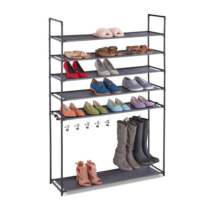 Shoe shelf with boot compartment