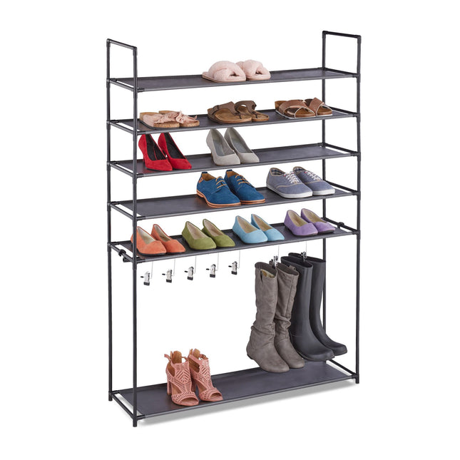 Shoe shelf with boot compartment