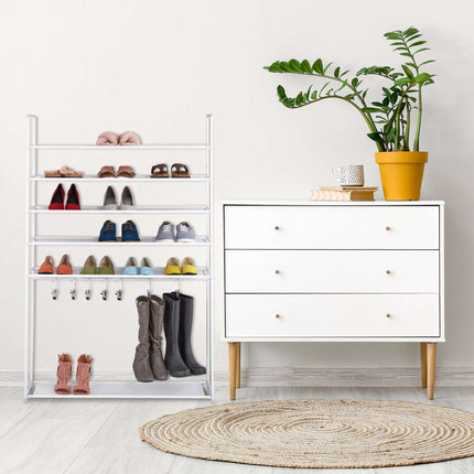 Shoe shelf with boot compartment