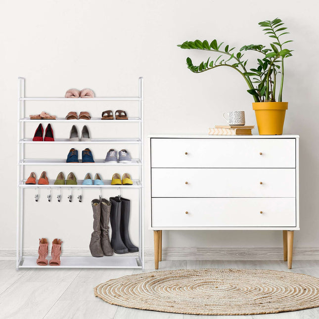 Shoe shelf with boot compartment