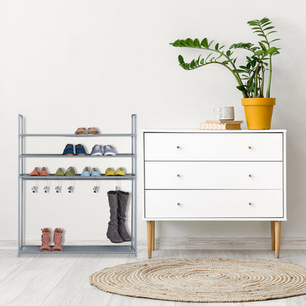 Shoe shelf with boot compartment