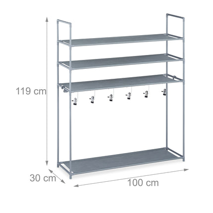 Shoe shelf with boot compartment