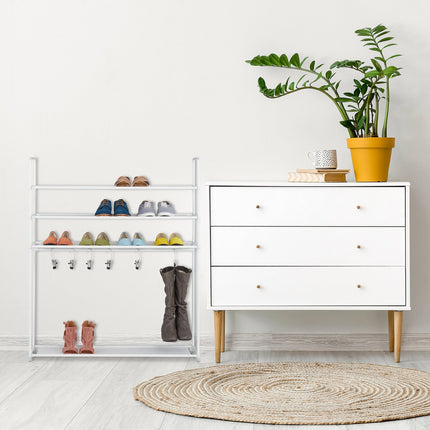 Shoe shelf with boot compartment