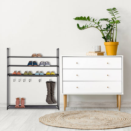 Shoe shelf with boot compartment