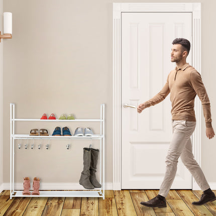 Shoe shelf with boot compartment
