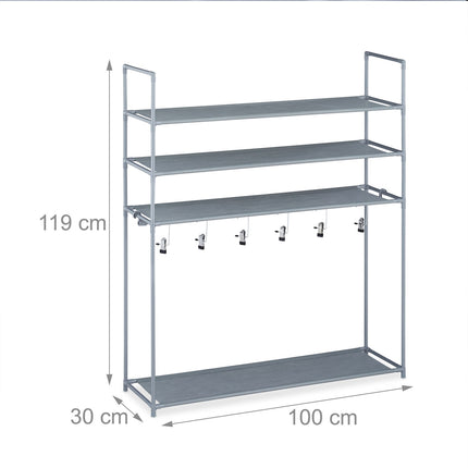 Shoe shelf with boot compartment