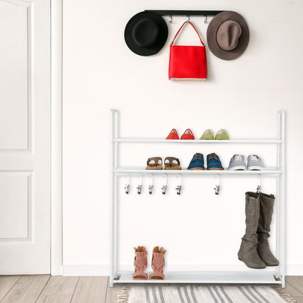 Shoe shelf with boot compartment
